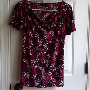 Purple floral print top